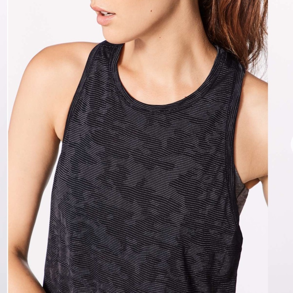 Lululemon Miles Ahead Tank (Camo) Black - Picture 2 of 9